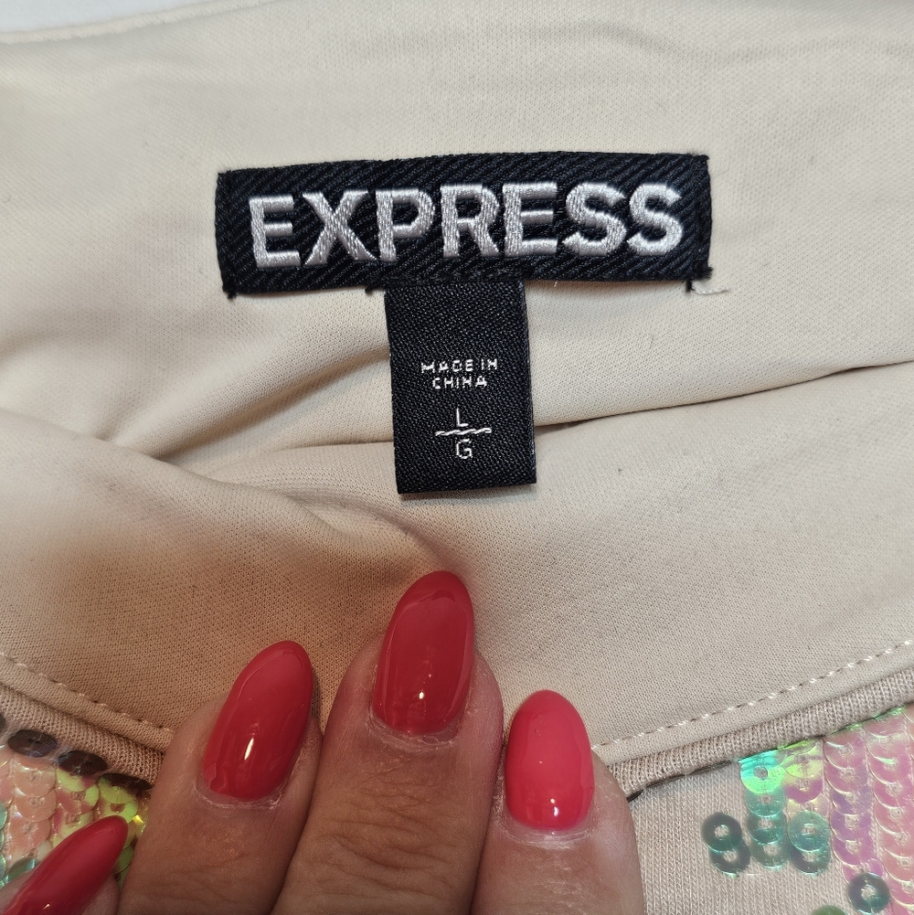 Express Sequin Embellished Aztec Design Mini Skirt - Picture 5 of 9